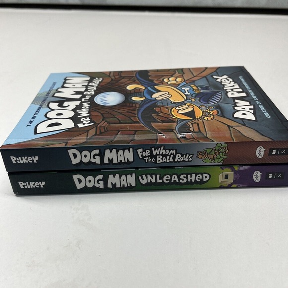 Dog Man lot of 2 books NICE hardcover ￼ unleashed -for whom the ball rolls ￼ - Picture 4 of 4